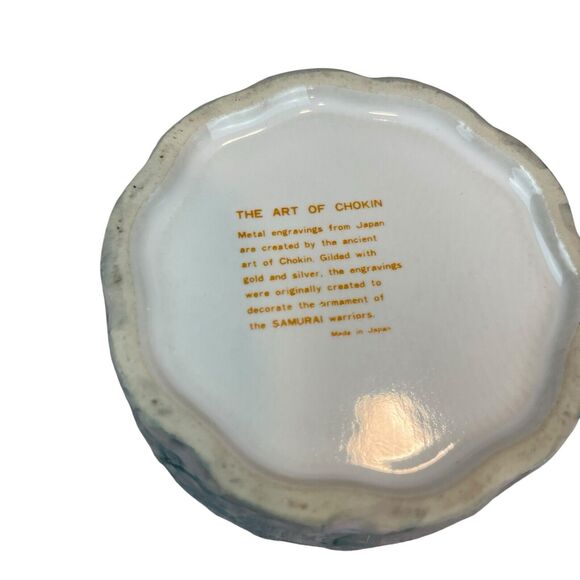 The Art Of Chokin Hawaii Jewelry Trinket Box 24K Gold Edged Aloha Made In Japan - Picture 8 of 8